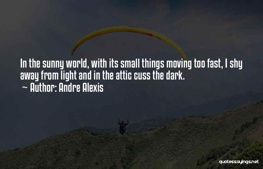 Andre Alexis Quotes: In The Sunny World, With Its Small Things Moving Too Fast, I Shy Away From Light And In The Attic