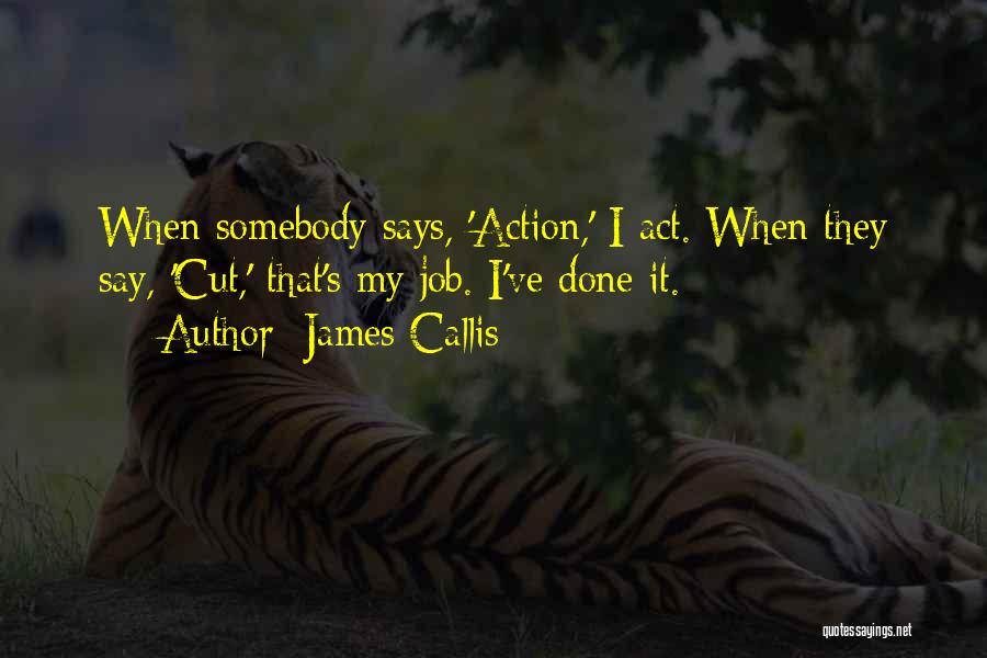 James Callis Quotes: When Somebody Says, 'action,' I Act. When They Say, 'cut,' That's My Job. I've Done It.