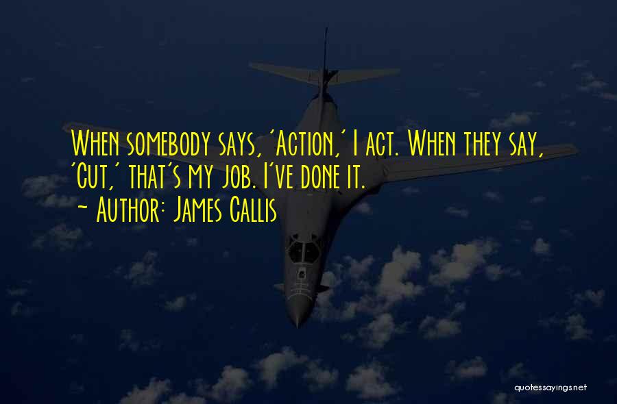 James Callis Quotes: When Somebody Says, 'action,' I Act. When They Say, 'cut,' That's My Job. I've Done It.