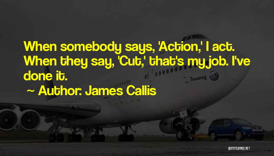 James Callis Quotes: When Somebody Says, 'action,' I Act. When They Say, 'cut,' That's My Job. I've Done It.