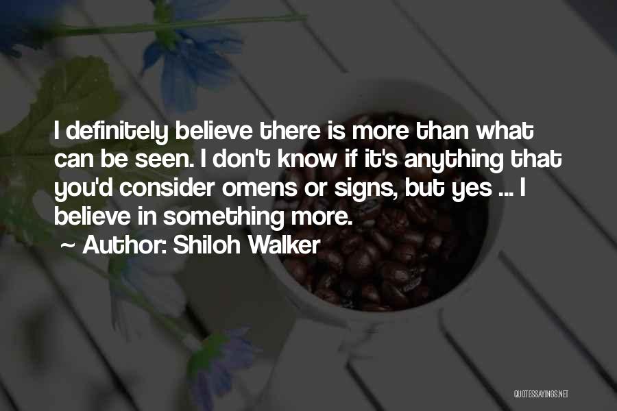 Shiloh Walker Quotes: I Definitely Believe There Is More Than What Can Be Seen. I Don't Know If It's Anything That You'd Consider