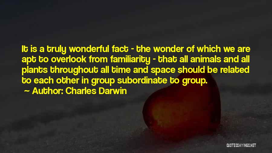 Charles Darwin Quotes: It Is A Truly Wonderful Fact - The Wonder Of Which We Are Apt To Overlook From Familiarity - That