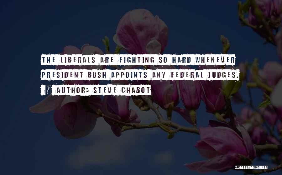 Steve Chabot Quotes: The Liberals Are Fighting So Hard Whenever President Bush Appoints Any Federal Judges.