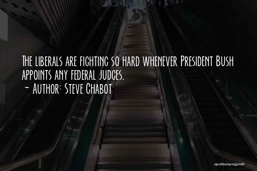 Steve Chabot Quotes: The Liberals Are Fighting So Hard Whenever President Bush Appoints Any Federal Judges.