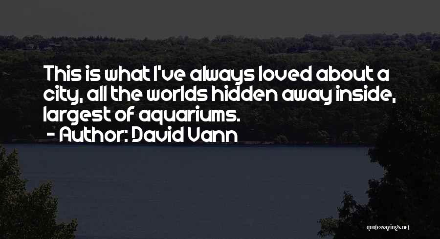 David Vann Quotes: This Is What I've Always Loved About A City, All The Worlds Hidden Away Inside, Largest Of Aquariums.