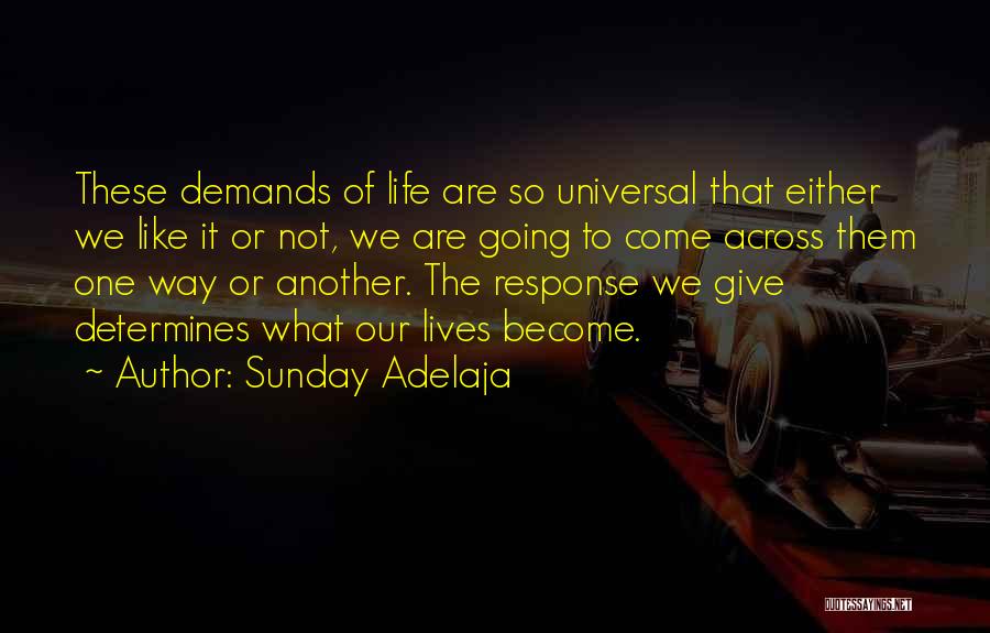 Sunday Adelaja Quotes: These Demands Of Life Are So Universal That Either We Like It Or Not, We Are Going To Come Across