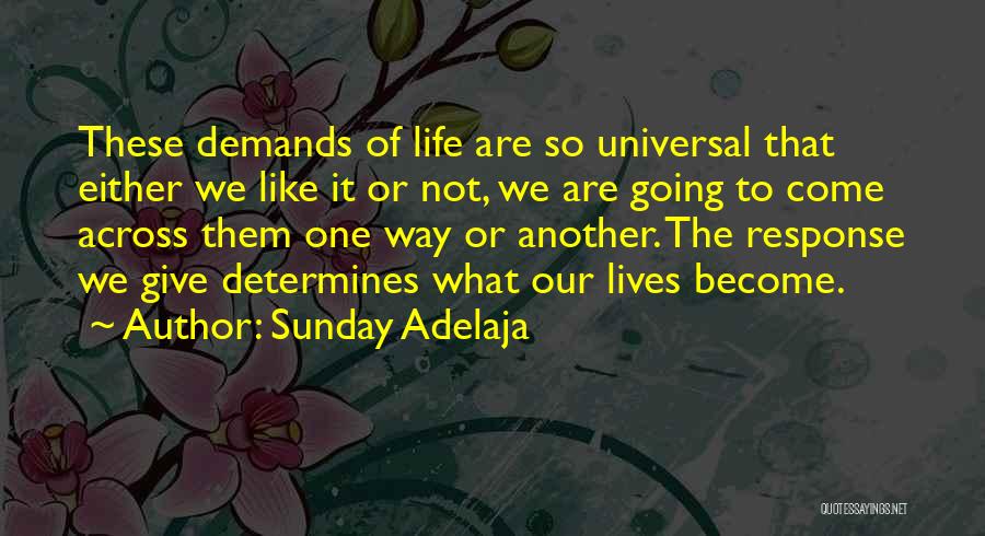 Sunday Adelaja Quotes: These Demands Of Life Are So Universal That Either We Like It Or Not, We Are Going To Come Across