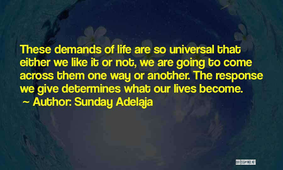 Sunday Adelaja Quotes: These Demands Of Life Are So Universal That Either We Like It Or Not, We Are Going To Come Across