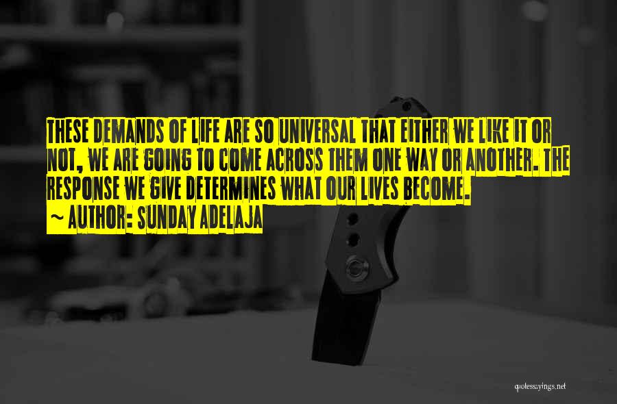 Sunday Adelaja Quotes: These Demands Of Life Are So Universal That Either We Like It Or Not, We Are Going To Come Across