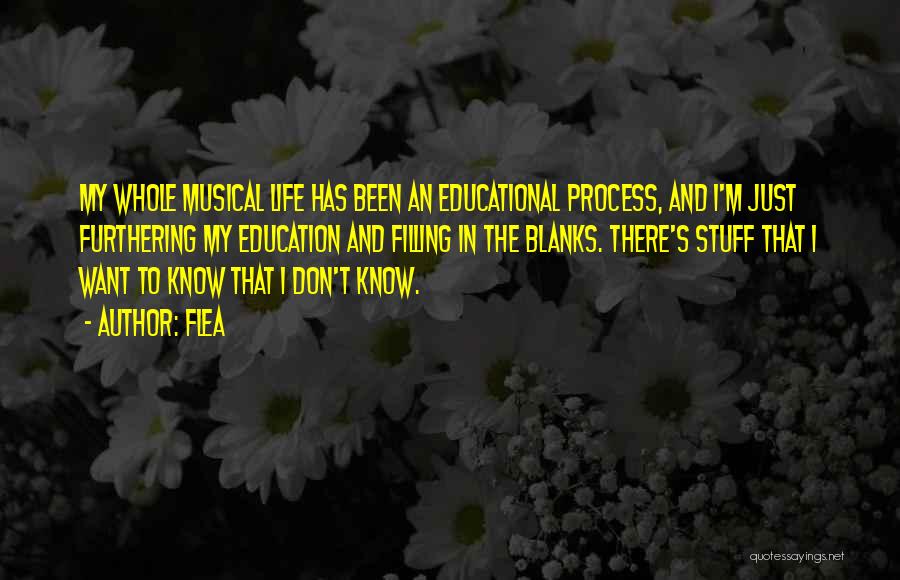 Flea Quotes: My Whole Musical Life Has Been An Educational Process, And I'm Just Furthering My Education And Filling In The Blanks.
