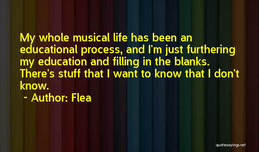 Flea Quotes: My Whole Musical Life Has Been An Educational Process, And I'm Just Furthering My Education And Filling In The Blanks.