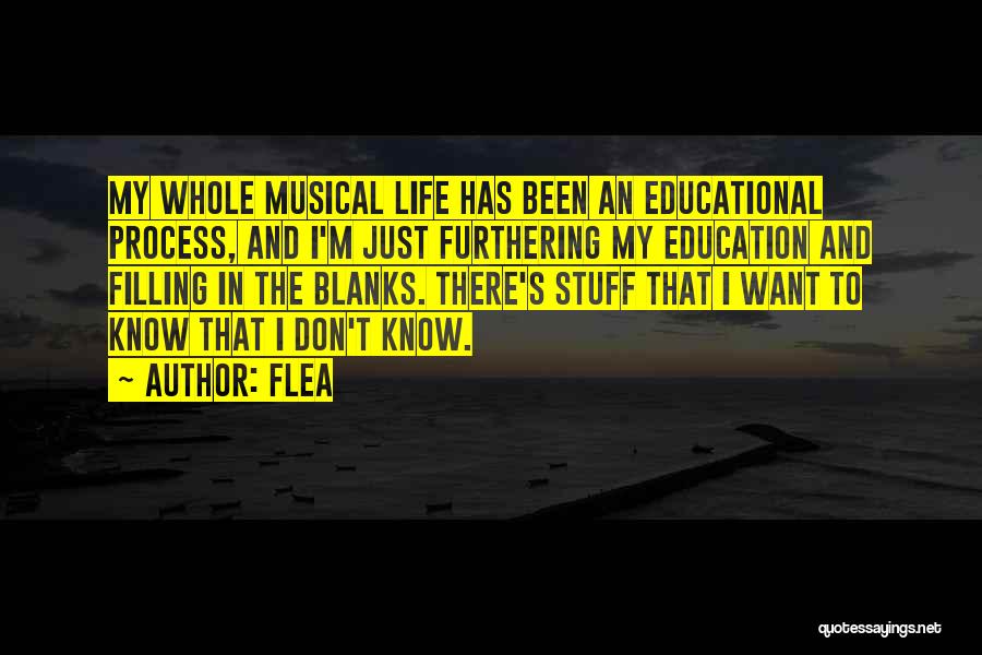 Flea Quotes: My Whole Musical Life Has Been An Educational Process, And I'm Just Furthering My Education And Filling In The Blanks.