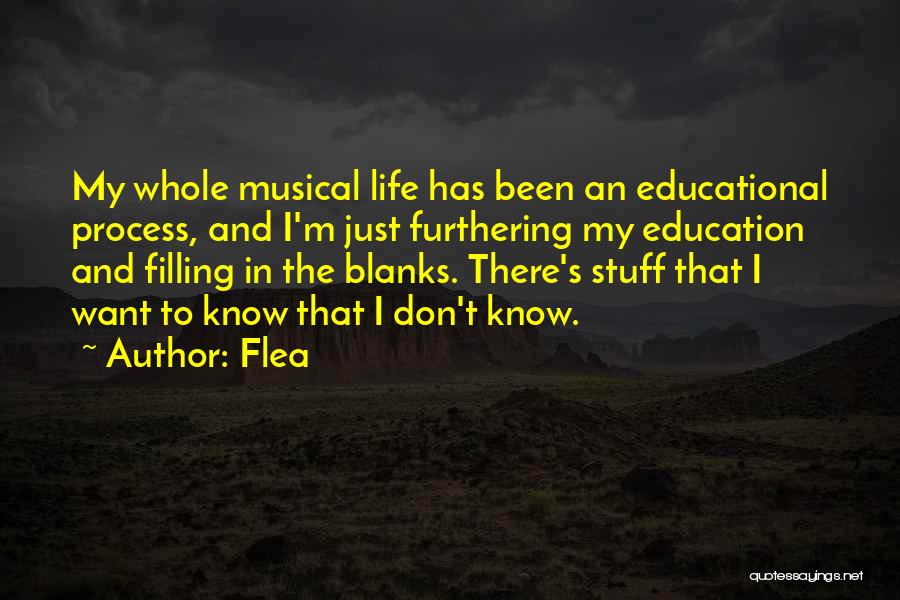 Flea Quotes: My Whole Musical Life Has Been An Educational Process, And I'm Just Furthering My Education And Filling In The Blanks.