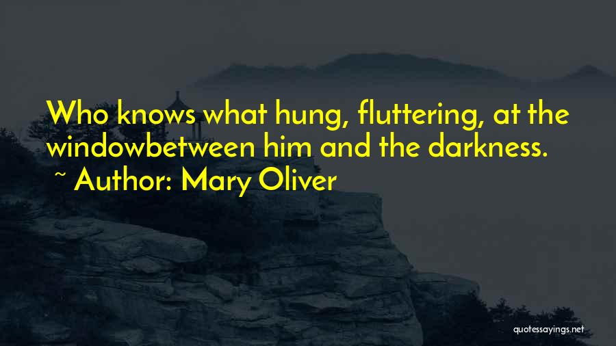 Mary Oliver Quotes: Who Knows What Hung, Fluttering, At The Windowbetween Him And The Darkness.