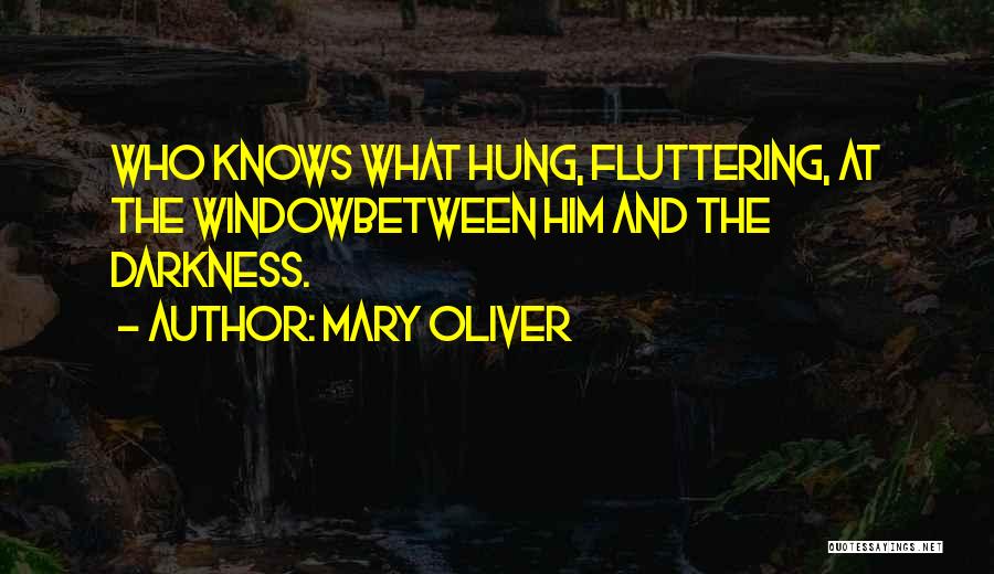 Mary Oliver Quotes: Who Knows What Hung, Fluttering, At The Windowbetween Him And The Darkness.
