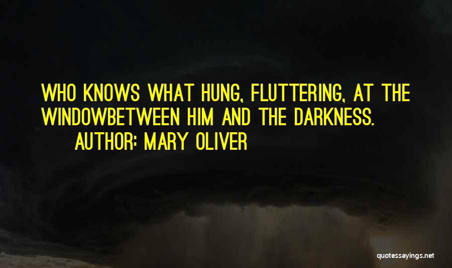 Mary Oliver Quotes: Who Knows What Hung, Fluttering, At The Windowbetween Him And The Darkness.