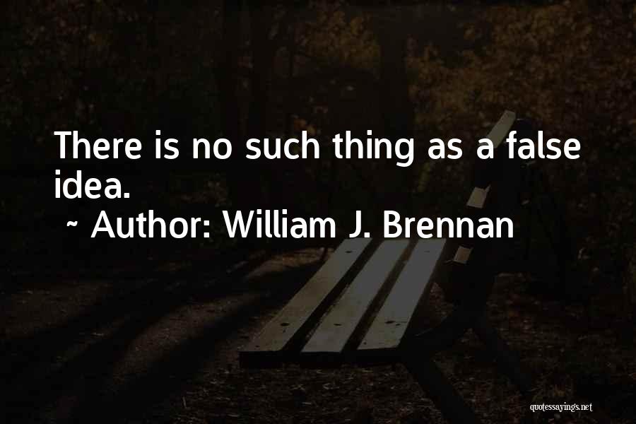 William J. Brennan Quotes: There Is No Such Thing As A False Idea.