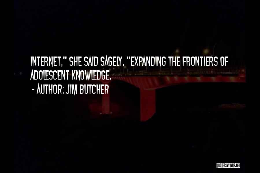 Jim Butcher Quotes: Internet, She Said Sagely. Expanding The Frontiers Of Adolescent Knowledge.