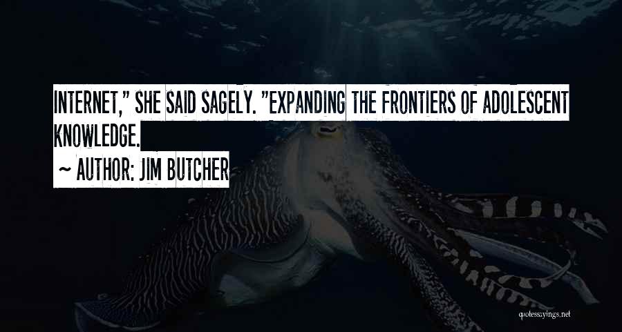Jim Butcher Quotes: Internet, She Said Sagely. Expanding The Frontiers Of Adolescent Knowledge.