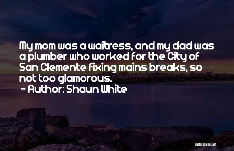 Shaun White Quotes: My Mom Was A Waitress, And My Dad Was A Plumber Who Worked For The City Of San Clemente Fixing