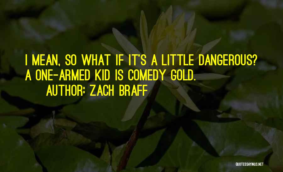 Zach Braff Quotes: I Mean, So What If It's A Little Dangerous? A One-armed Kid Is Comedy Gold.