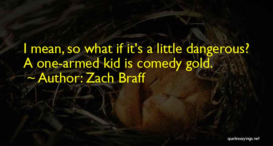 Zach Braff Quotes: I Mean, So What If It's A Little Dangerous? A One-armed Kid Is Comedy Gold.