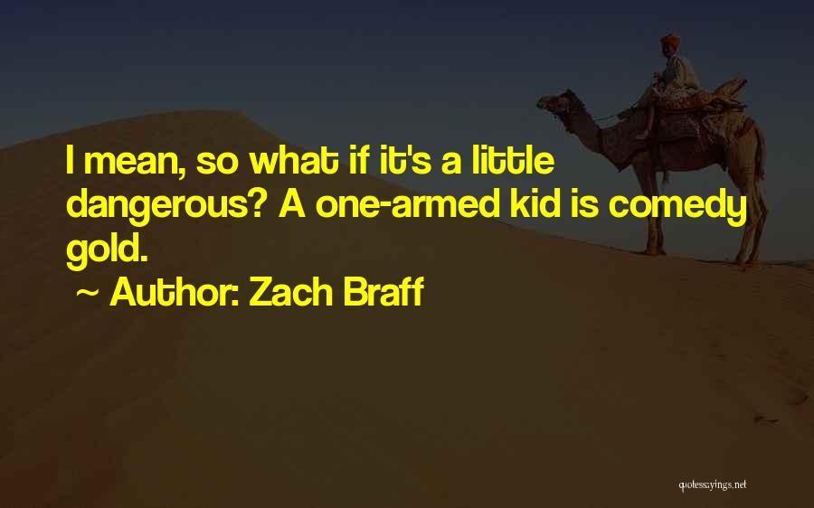 Zach Braff Quotes: I Mean, So What If It's A Little Dangerous? A One-armed Kid Is Comedy Gold.