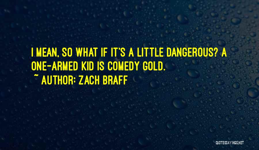 Zach Braff Quotes: I Mean, So What If It's A Little Dangerous? A One-armed Kid Is Comedy Gold.