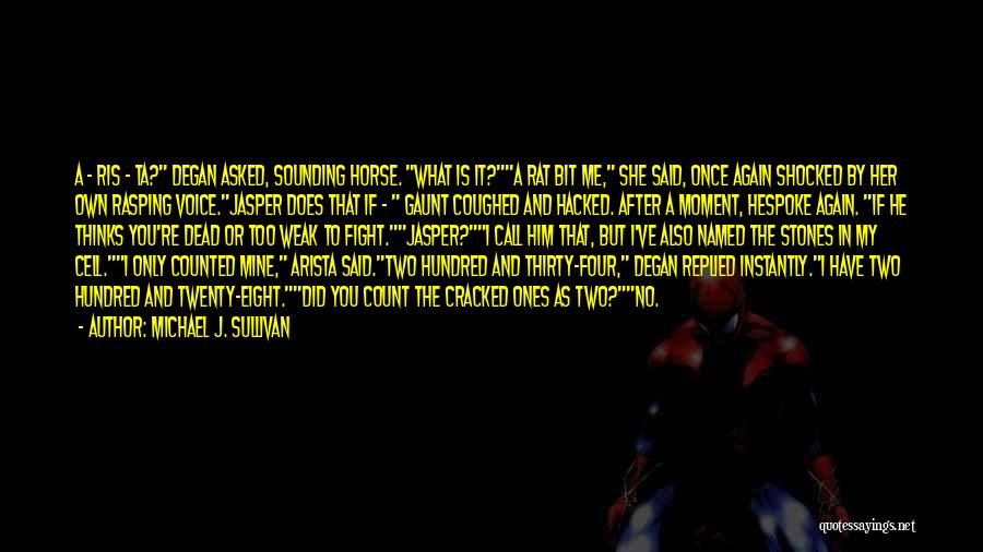 Michael J. Sullivan Quotes: A - Ris - Ta? Degan Asked, Sounding Horse. What Is It?a Rat Bit Me, She Said, Once Again Shocked