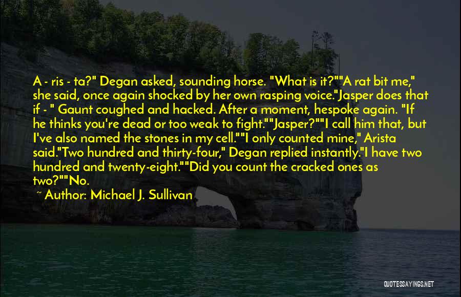 Michael J. Sullivan Quotes: A - Ris - Ta? Degan Asked, Sounding Horse. What Is It?a Rat Bit Me, She Said, Once Again Shocked