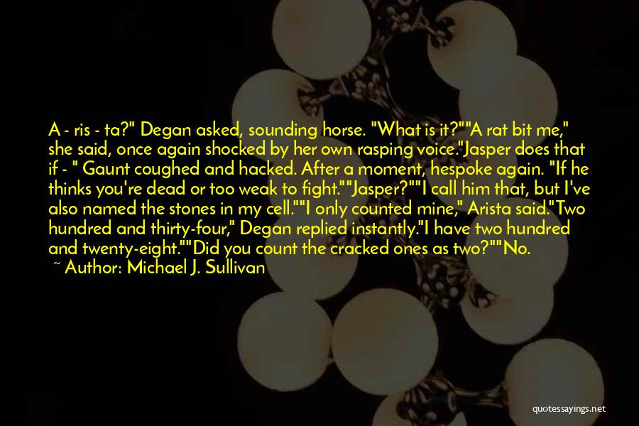 Michael J. Sullivan Quotes: A - Ris - Ta? Degan Asked, Sounding Horse. What Is It?a Rat Bit Me, She Said, Once Again Shocked