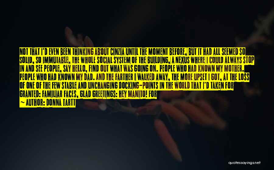 Donna Tartt Quotes: Not That I'd Even Been Thinking About Cinzia Until The Moment Before, But It Had All Seemed So Solid, So