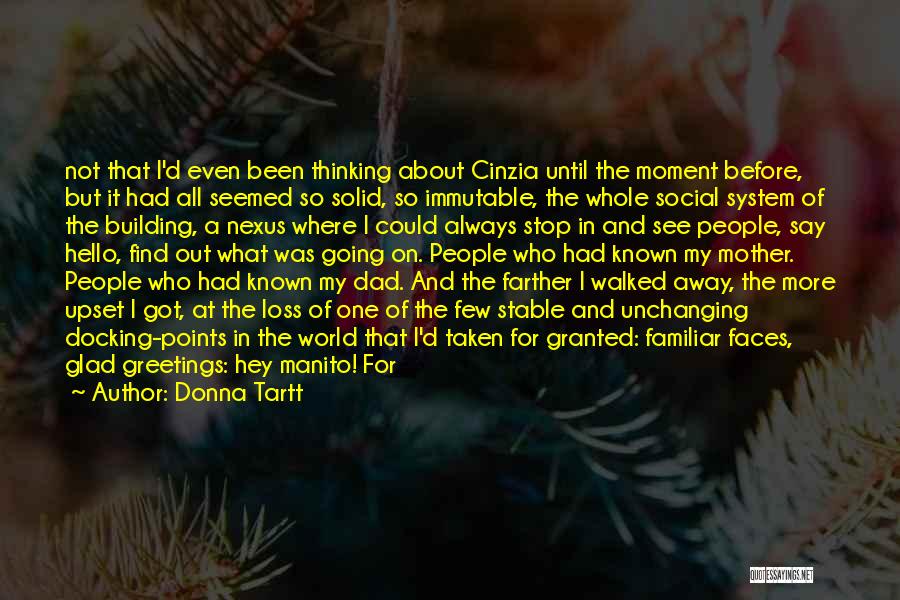 Donna Tartt Quotes: Not That I'd Even Been Thinking About Cinzia Until The Moment Before, But It Had All Seemed So Solid, So