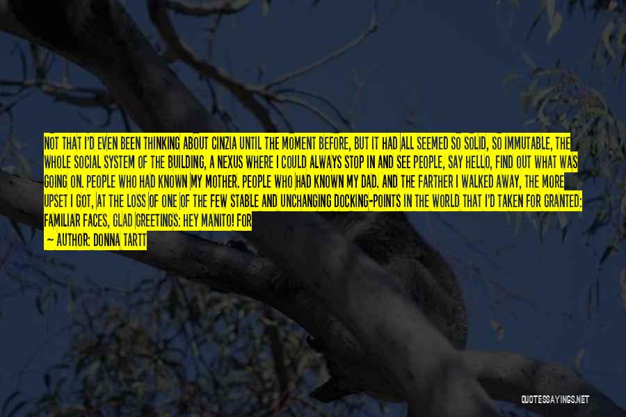 Donna Tartt Quotes: Not That I'd Even Been Thinking About Cinzia Until The Moment Before, But It Had All Seemed So Solid, So