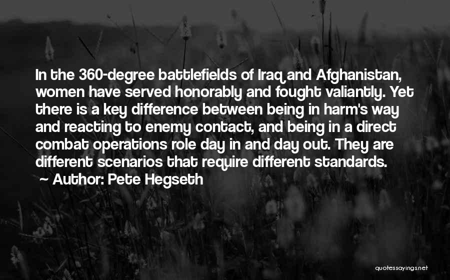 Pete Hegseth Quotes: In The 360-degree Battlefields Of Iraq And Afghanistan, Women Have Served Honorably And Fought Valiantly. Yet There Is A Key