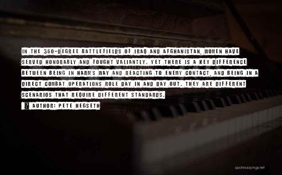 Pete Hegseth Quotes: In The 360-degree Battlefields Of Iraq And Afghanistan, Women Have Served Honorably And Fought Valiantly. Yet There Is A Key