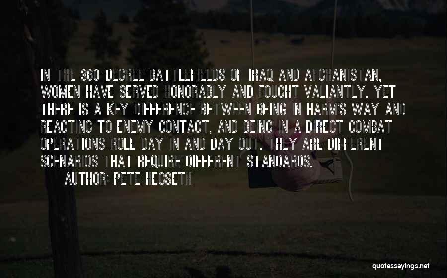 Pete Hegseth Quotes: In The 360-degree Battlefields Of Iraq And Afghanistan, Women Have Served Honorably And Fought Valiantly. Yet There Is A Key