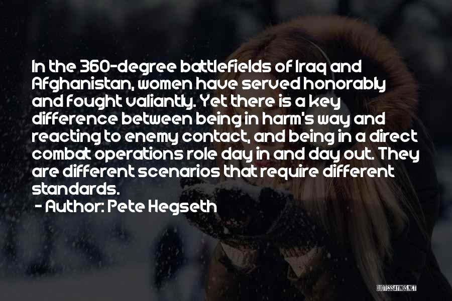 Pete Hegseth Quotes: In The 360-degree Battlefields Of Iraq And Afghanistan, Women Have Served Honorably And Fought Valiantly. Yet There Is A Key