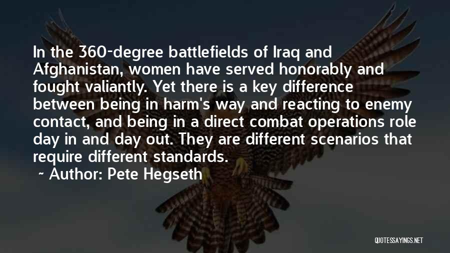 Pete Hegseth Quotes: In The 360-degree Battlefields Of Iraq And Afghanistan, Women Have Served Honorably And Fought Valiantly. Yet There Is A Key