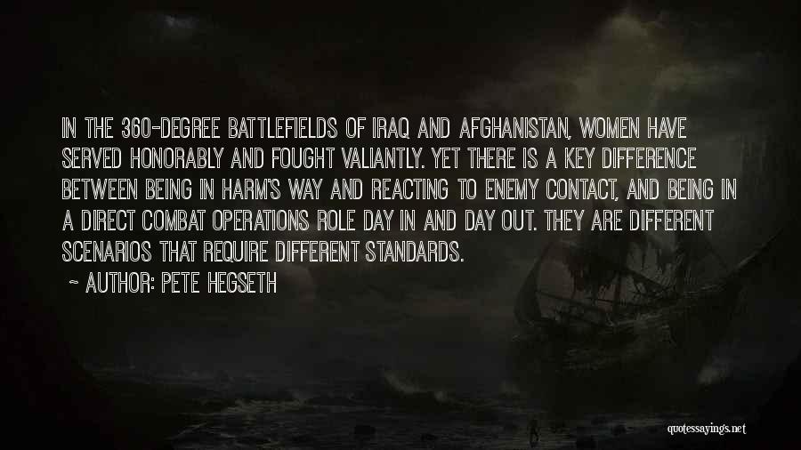 Pete Hegseth Quotes: In The 360-degree Battlefields Of Iraq And Afghanistan, Women Have Served Honorably And Fought Valiantly. Yet There Is A Key