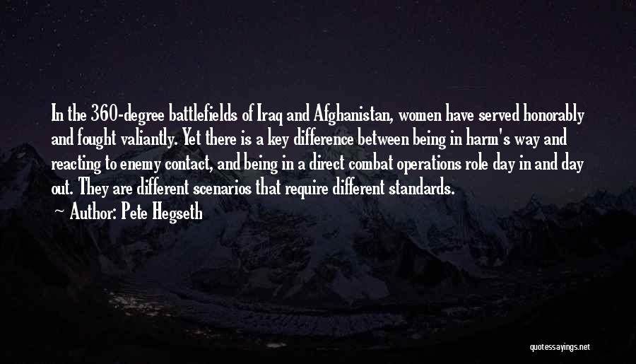 Pete Hegseth Quotes: In The 360-degree Battlefields Of Iraq And Afghanistan, Women Have Served Honorably And Fought Valiantly. Yet There Is A Key