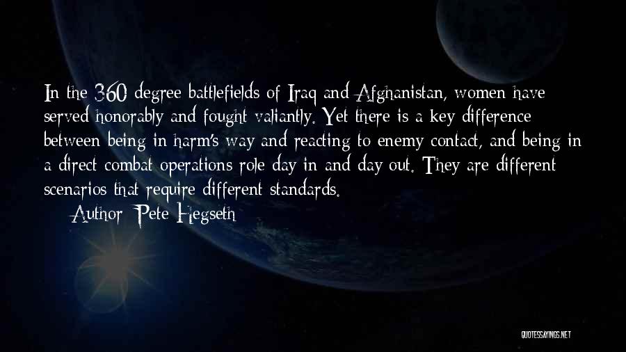 Pete Hegseth Quotes: In The 360-degree Battlefields Of Iraq And Afghanistan, Women Have Served Honorably And Fought Valiantly. Yet There Is A Key