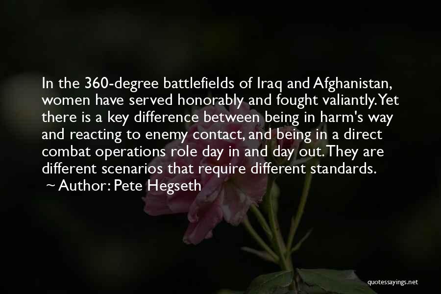 Pete Hegseth Quotes: In The 360-degree Battlefields Of Iraq And Afghanistan, Women Have Served Honorably And Fought Valiantly. Yet There Is A Key