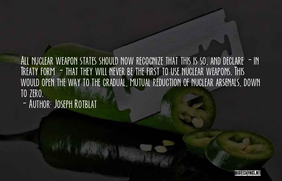 Joseph Rotblat Quotes: All Nuclear Weapon States Should Now Recognize That This Is So, And Declare - In Treaty Form - That They