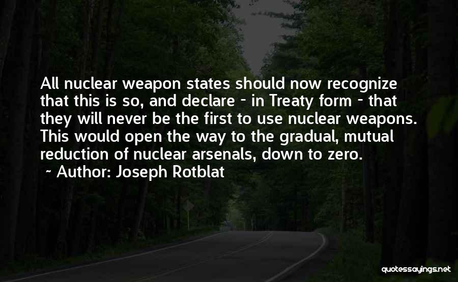 Joseph Rotblat Quotes: All Nuclear Weapon States Should Now Recognize That This Is So, And Declare - In Treaty Form - That They