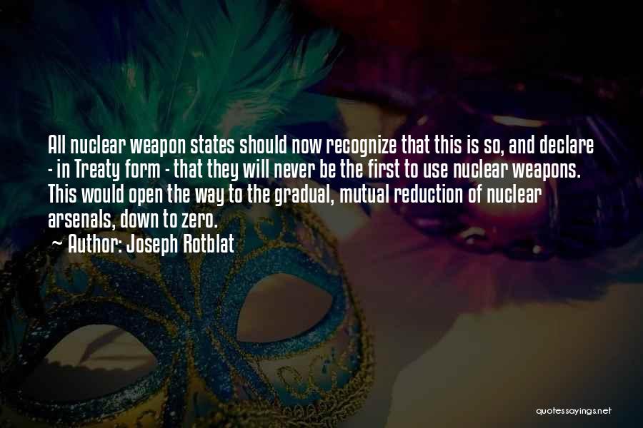 Joseph Rotblat Quotes: All Nuclear Weapon States Should Now Recognize That This Is So, And Declare - In Treaty Form - That They