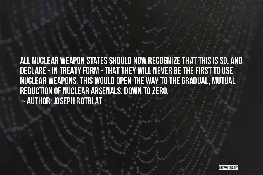 Joseph Rotblat Quotes: All Nuclear Weapon States Should Now Recognize That This Is So, And Declare - In Treaty Form - That They