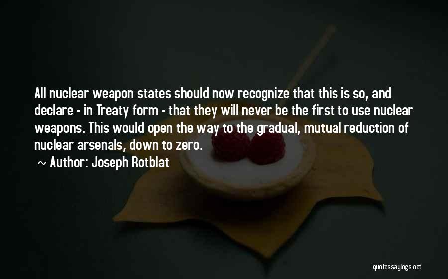 Joseph Rotblat Quotes: All Nuclear Weapon States Should Now Recognize That This Is So, And Declare - In Treaty Form - That They