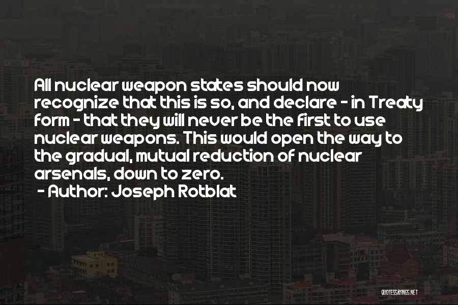 Joseph Rotblat Quotes: All Nuclear Weapon States Should Now Recognize That This Is So, And Declare - In Treaty Form - That They