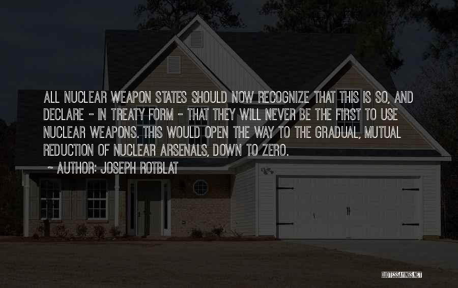 Joseph Rotblat Quotes: All Nuclear Weapon States Should Now Recognize That This Is So, And Declare - In Treaty Form - That They